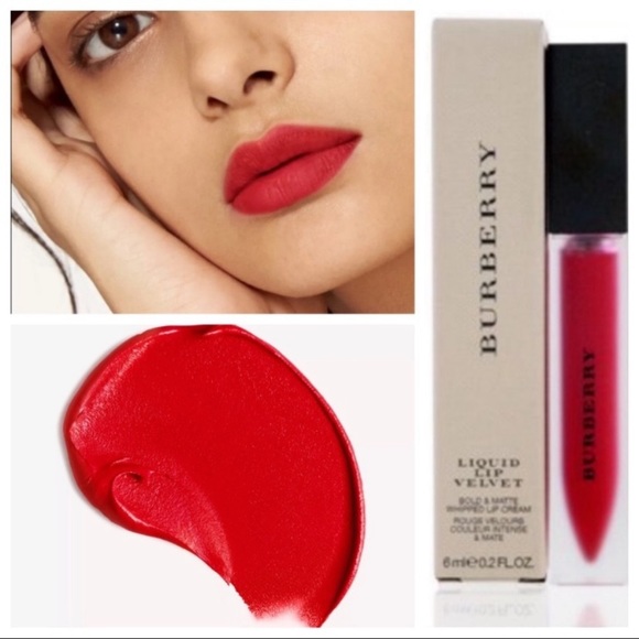 NEW! 💄👄 Burberry Liquid Lip Velvet Cream Gloss Military Red 41 Lipgloss - Picture 3 of 4